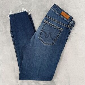 AG Adriano Goldschmied Mari Crop High Rise Slim Straight Jeans Dark Wash Size 27